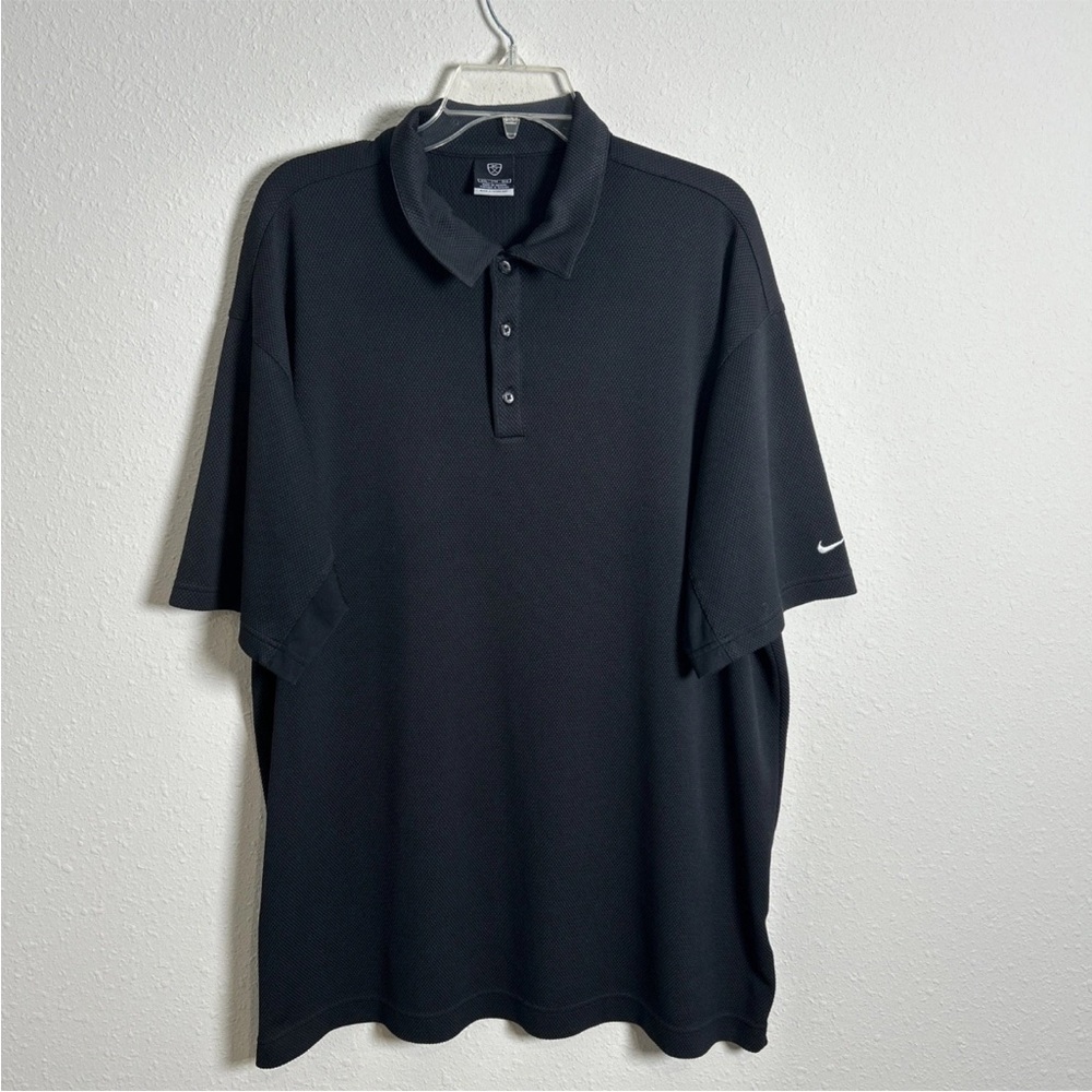Nike Sphere Dry Y2K Men’s Golf Polo Size 2XL Black Relaxed Fit Vintage Y2K